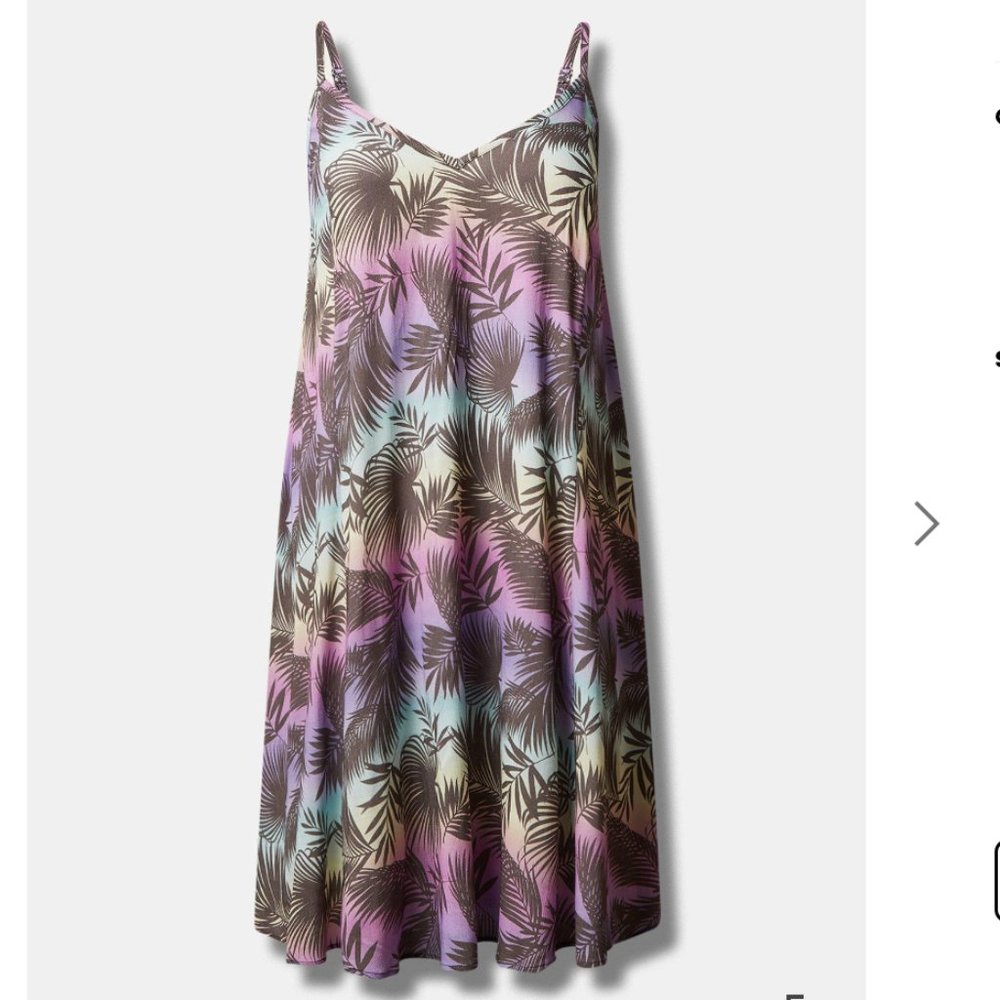 Torrid Midi Rayon Slub V Neck Cami Beach Dress Plus Size 4X